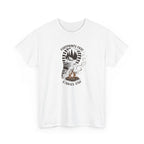 Campfire Adventure Tee — "Footprints Fade, Stories Stay" Outdoor Graphic Shirt