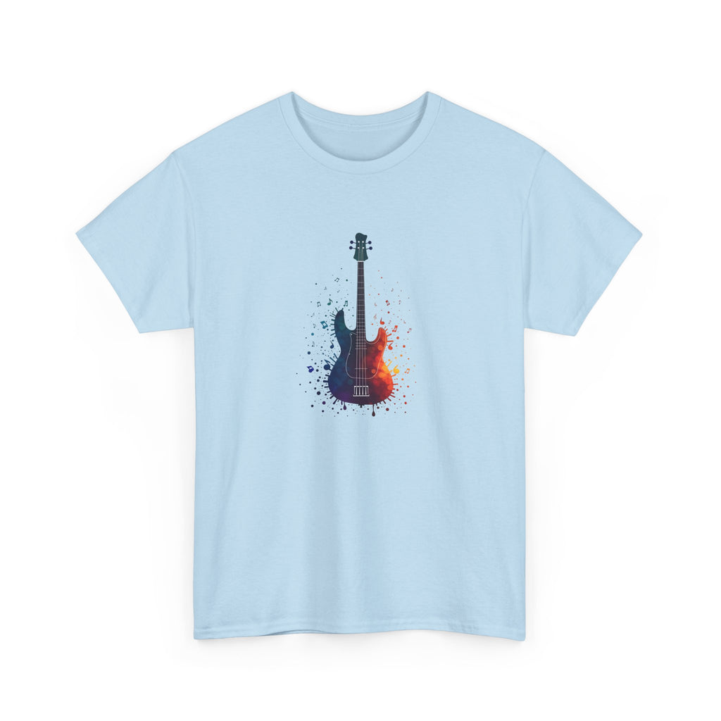 Guitar Splash T‑Shirt — Watercolor Electric Bass Guitar Music Tee