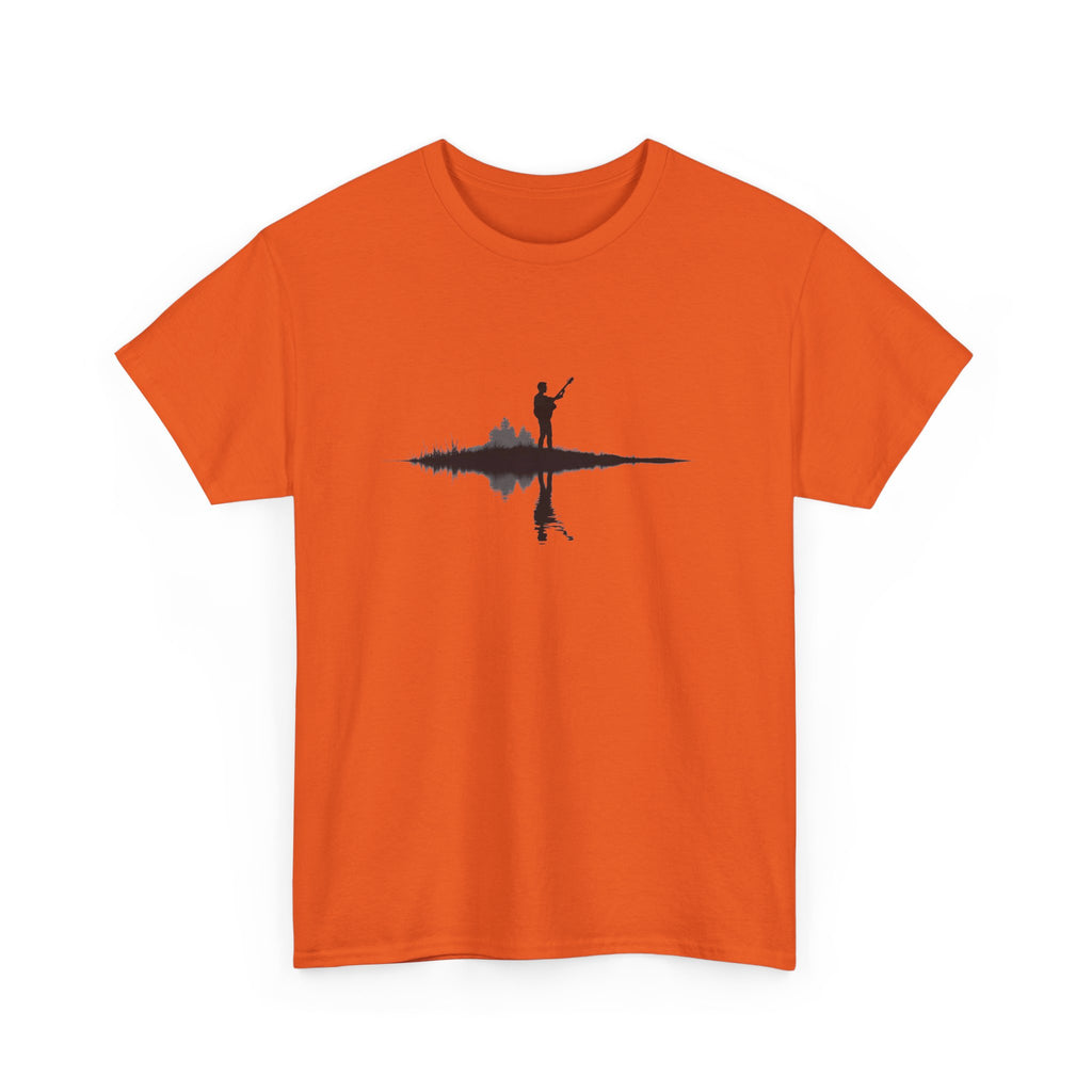 Guitarist Silhouette T-Shirt — Water Reflection Musician Tee