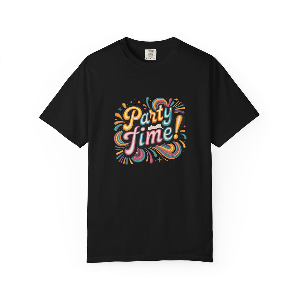Party Time! Graphic T-Shirt — Retro Colorful Celebration Tee