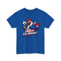 Blue t-shirt with a rooster graphic and 'Allez Les Bleus!' text on a white background