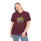 Look Out! Mayhem Ahead Graphic Tee — Colorful Retro Comic Humor Shirt