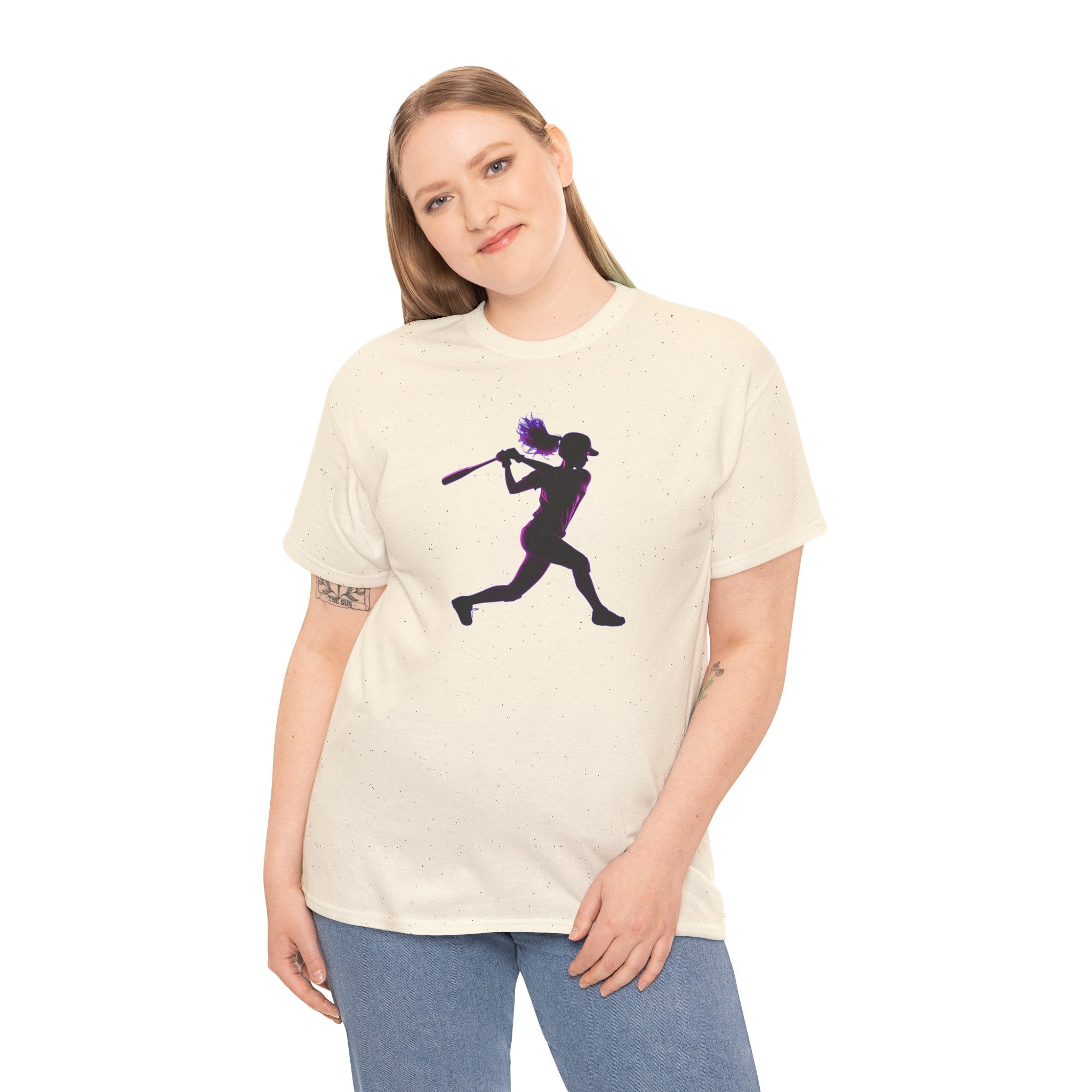 Baseball Batter Silhouette Tee — Women's Baseball Softball T‑Shirt