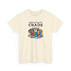 Embracing the Chaos T‑Shirt — Playful Raccoon & Messy Wardrobe Graphic Tee