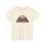 Retro Muscle Beach Tee – Vintage Sunset Barbell Fitness Shirt (Est. Always)