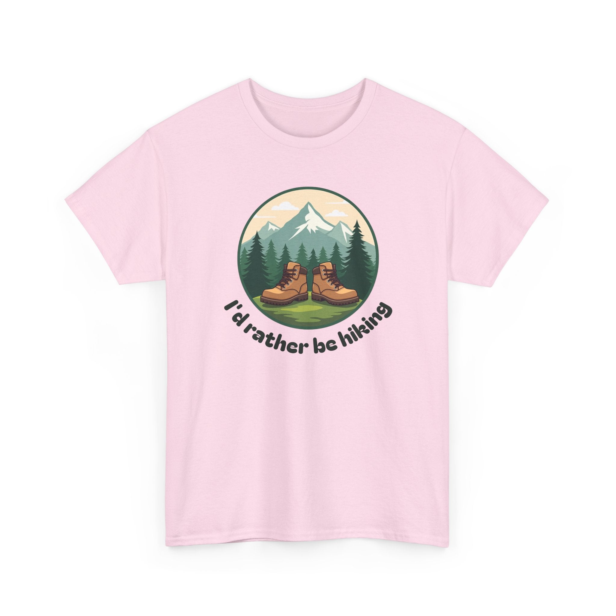Hiking T-Shirt — 'I'd Rather Be Hiking' Mountain & Camping Graphic Tee