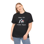 Football Soccer T-Shirt — "Sleep. Eat. Football. Repeat." Youth & Adult Crew Tee