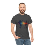 Music Lovers T‑Shirt – Guitarist & Singer Silhouette with Colorful Soundwave