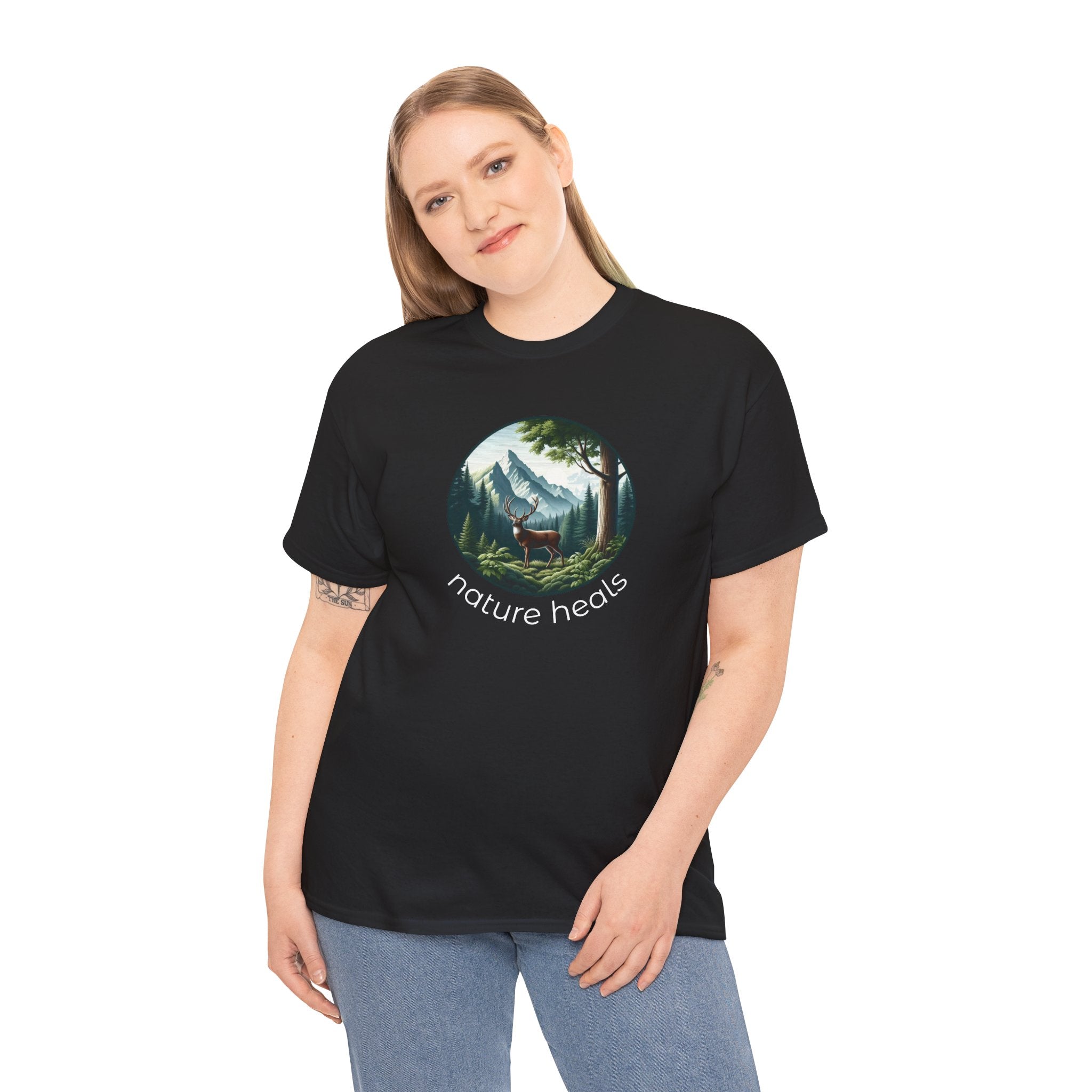 Nature Heals T-Shirt — Scenic Mountain Forest Graphic Tee