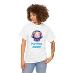 T-Shirt — "Purrfect Beats" Cat DJ Graphic Tee