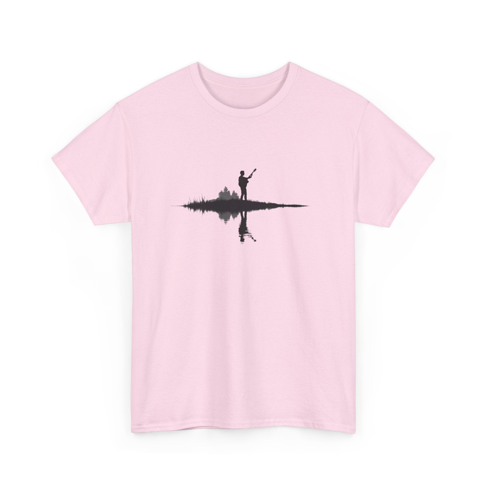Guitarist Silhouette T-Shirt — Water Reflection Musician Tee