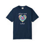 Rainbow Heart Tie-Dye Style T-Shirt — "All You Need Is Love" Graphic Tee