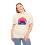 Woman Ride Horse Sunset T-Shirt — Retro Silhouette Beach Vibe Tee