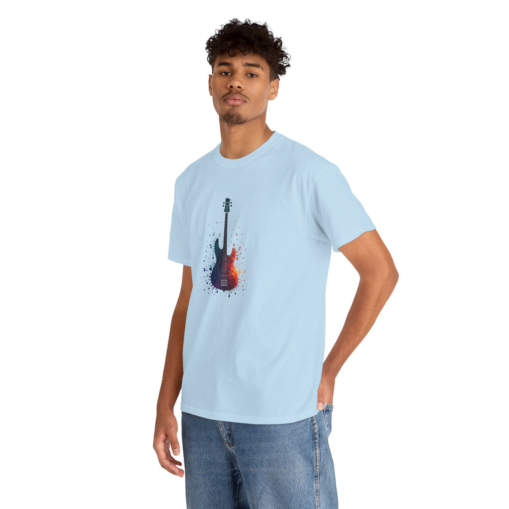 Guitar Splash T‑Shirt — Watercolor Electric Bass Guitar Music Tee