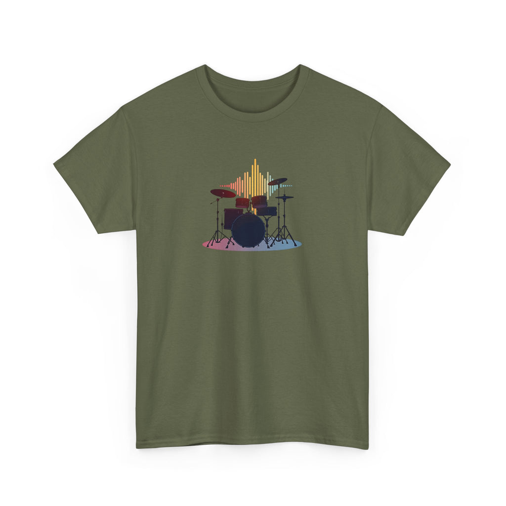 Drum Kit Graphic Tee — Minimalist Drummer Shirt for Musicians & Music Lovers