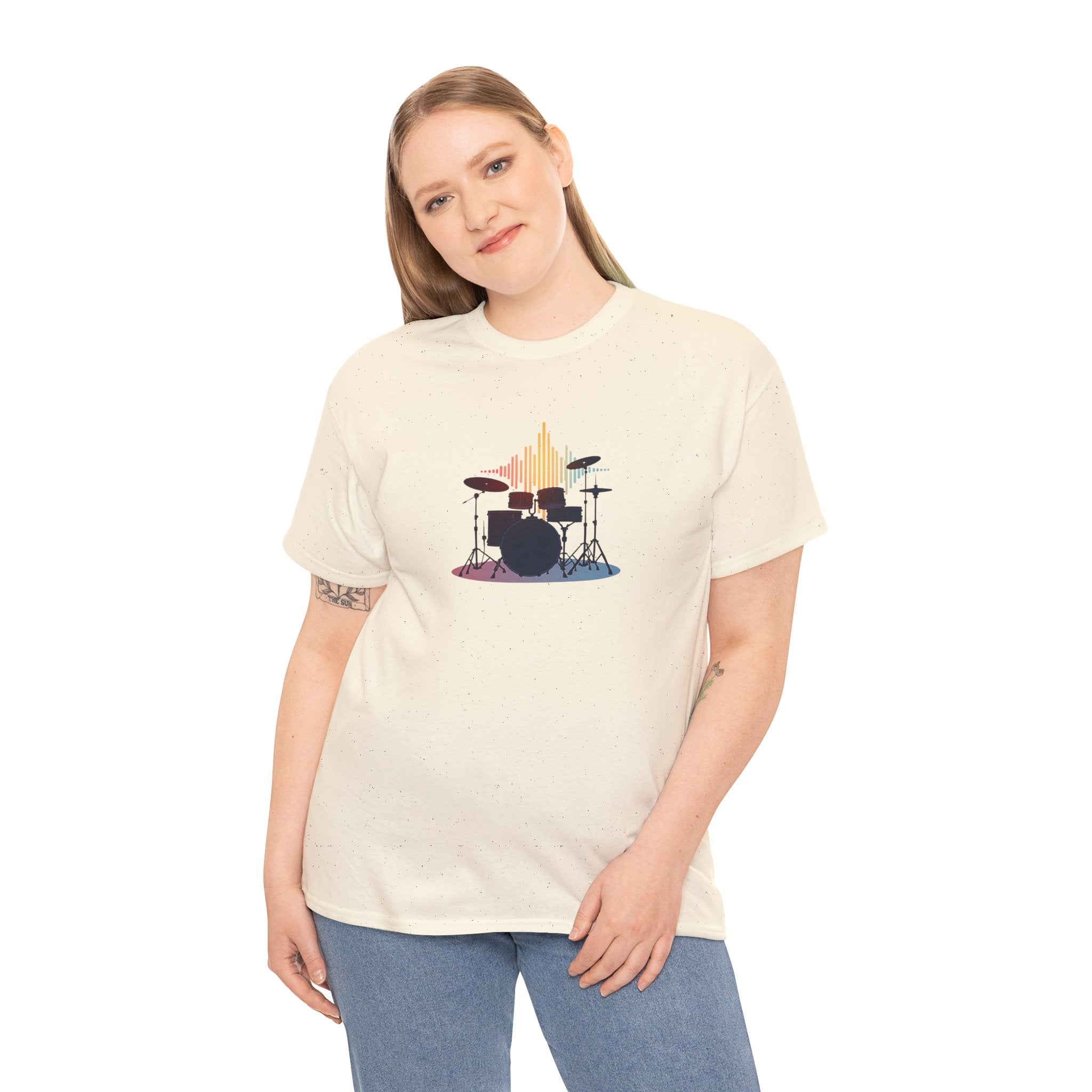 Drum Kit Graphic Tee — Minimalist Drummer Shirt for Musicians & Music Lovers