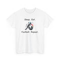 Football Soccer T-Shirt — "Sleep. Eat. Football. Repeat." Youth & Adult Crew Tee