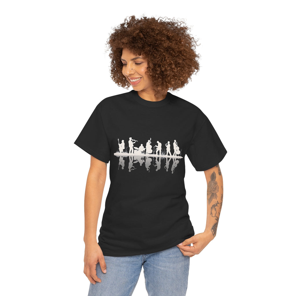 Music Band Silhouette Tee — Musicians Reflection T-Shirt