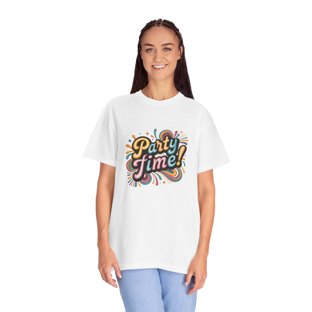 Party Time! Graphic T-Shirt — Retro Colorful Celebration Tee