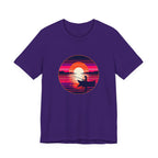 Sunset Fishing T‑Shirt — Retro Ocean Silhouette Tee Woman Fishing