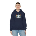 Ski and Ride Hoodie — Vintage Mountain Winter Adventure Pullover