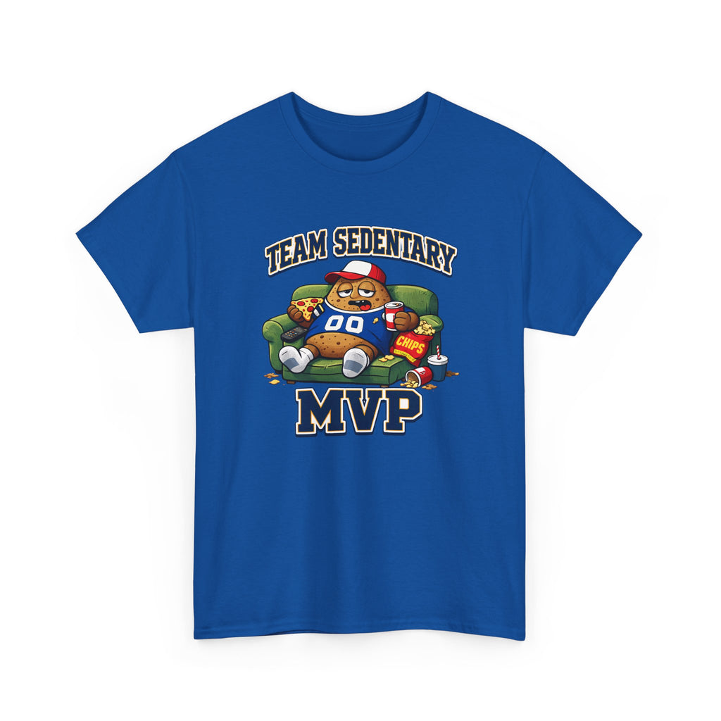 Funny Sports Fan Couch Potato 'Team Sedentary MVP' T-Shirt — Lazy Couch MVP Tee