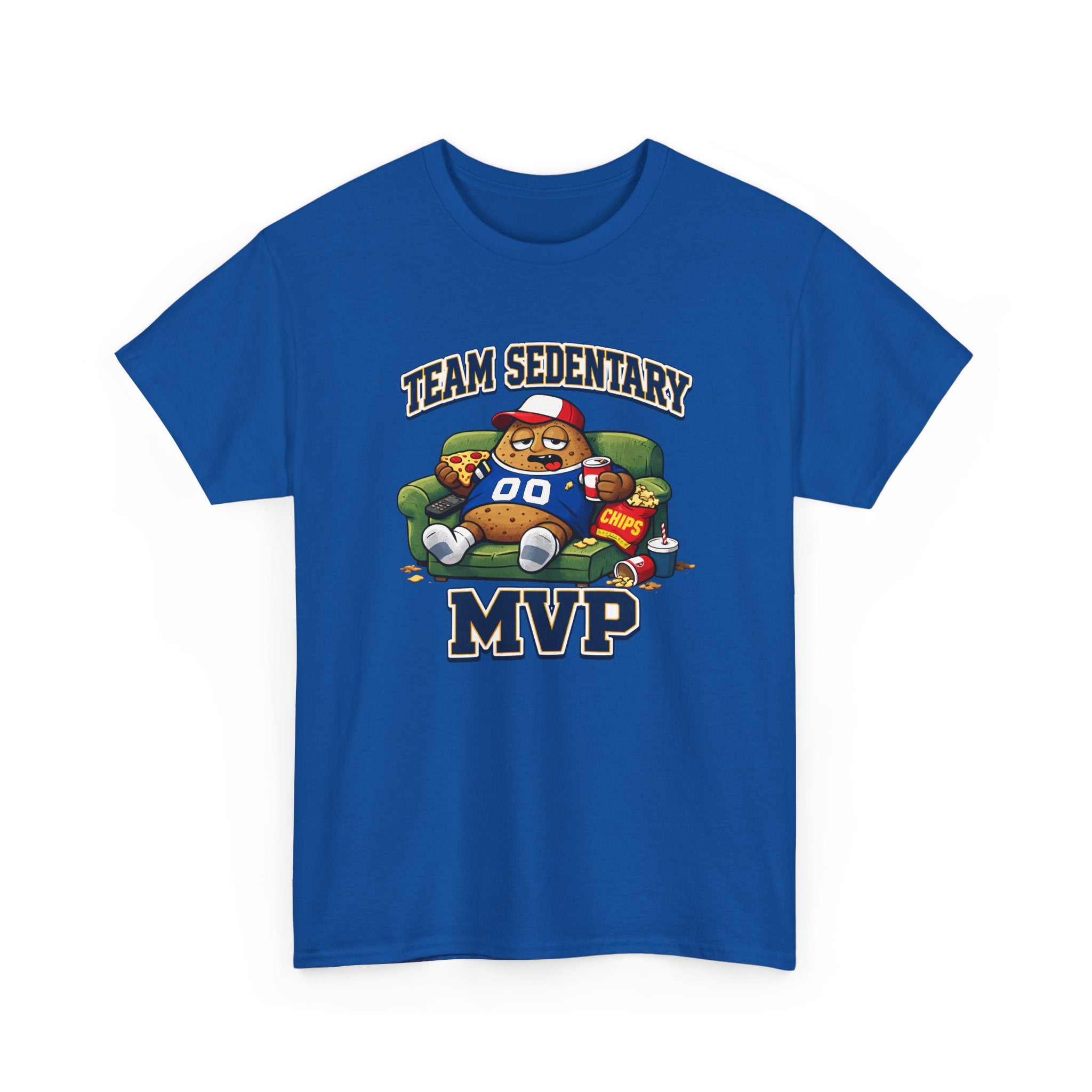 Funny Sports Fan Couch Potato 'Team Sedentary MVP' T-Shirt — Lazy Couch MVP Tee