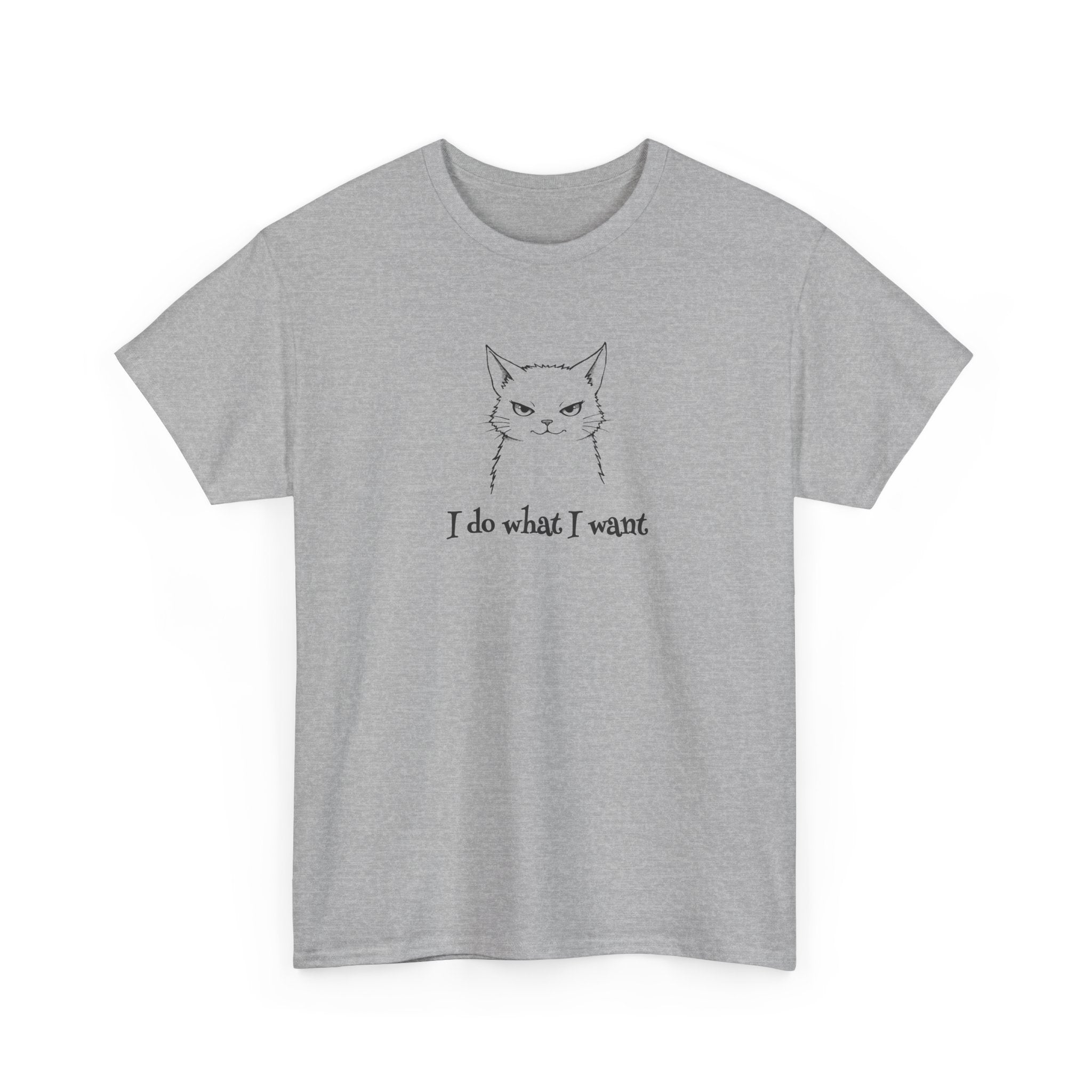 Cat Face Tee — "I Do What I Want" Graphic T-Shirt