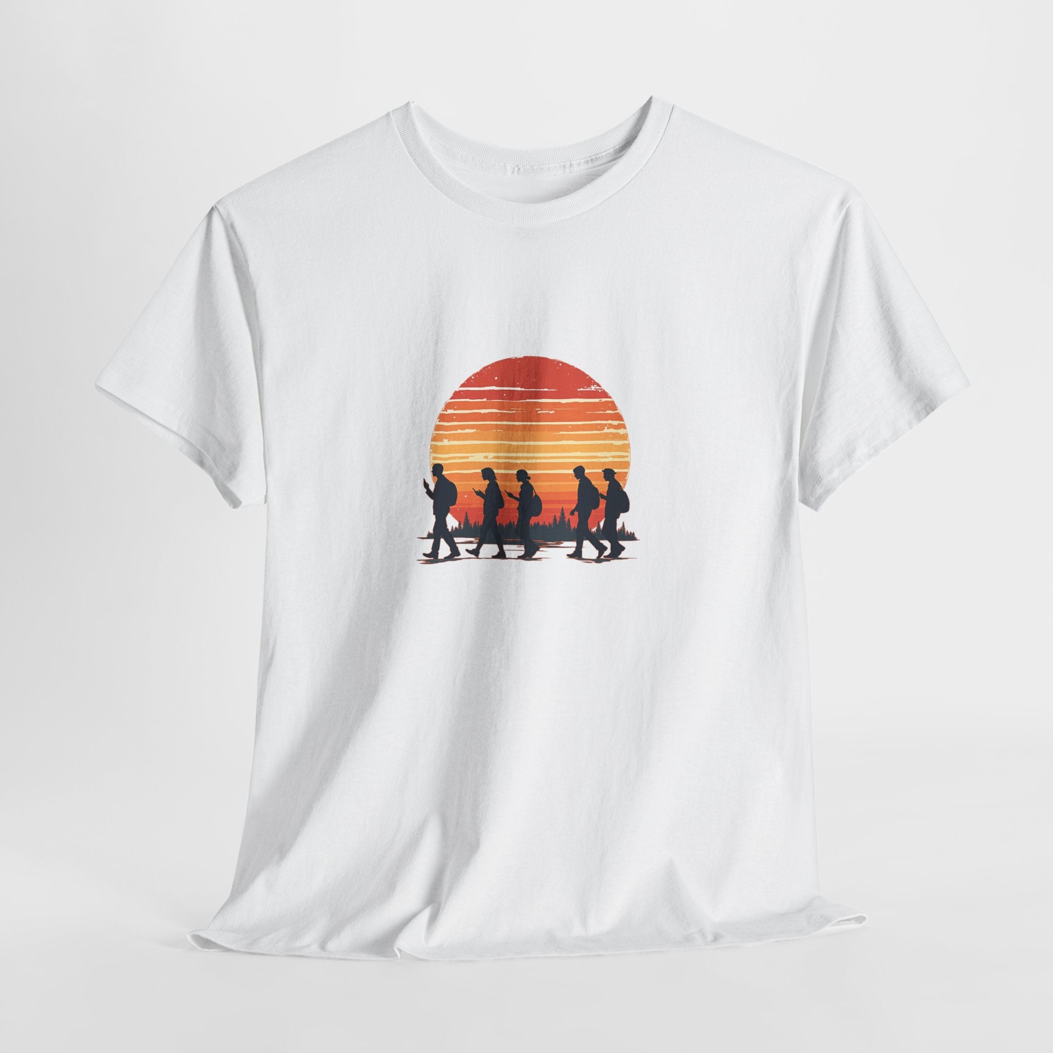 Sunset Smartphone Zombies T-Shirt — Retro Graphic Tee
