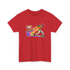 colorful graphic of a person hitting a baseball and the word 'BOOM!' on a white background.
