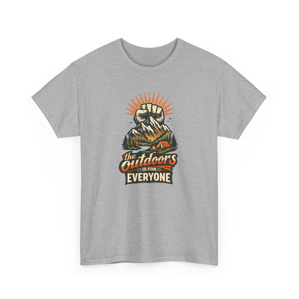 Outdoors for Everyone T-Shirt — Vintage Mountain Fist Camping Tee
