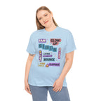 Gen Z Graphic Tee — Trendy Sticker-Style Words Design