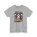 Gray t-shirt with a graphic of a goat and text on a white background