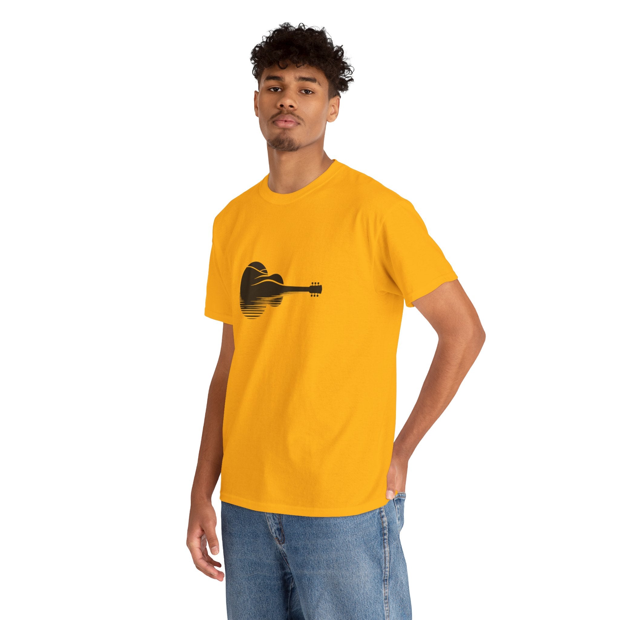 Guitar Silhouette Tee – Minimal Acoustic Music T-Shirt