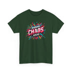 Chaos Ahead Graphic Tee — Warning! Colorful Explosion Design