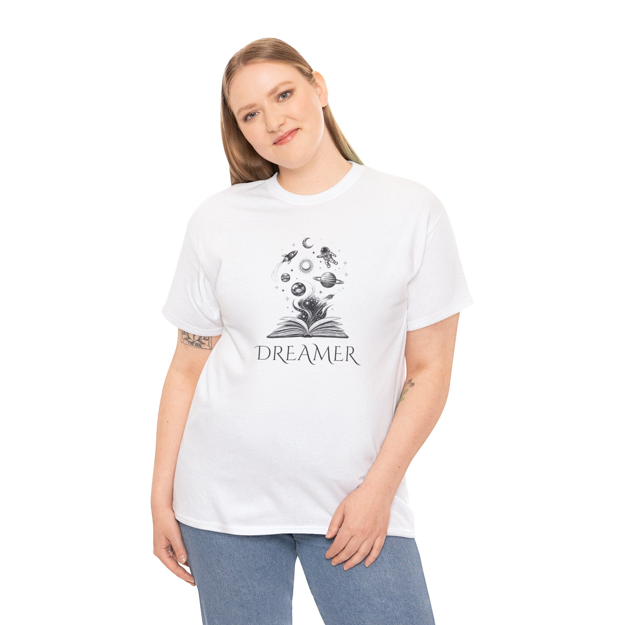 Dreamer T‑Shirt — Illustrated Book & Space Design