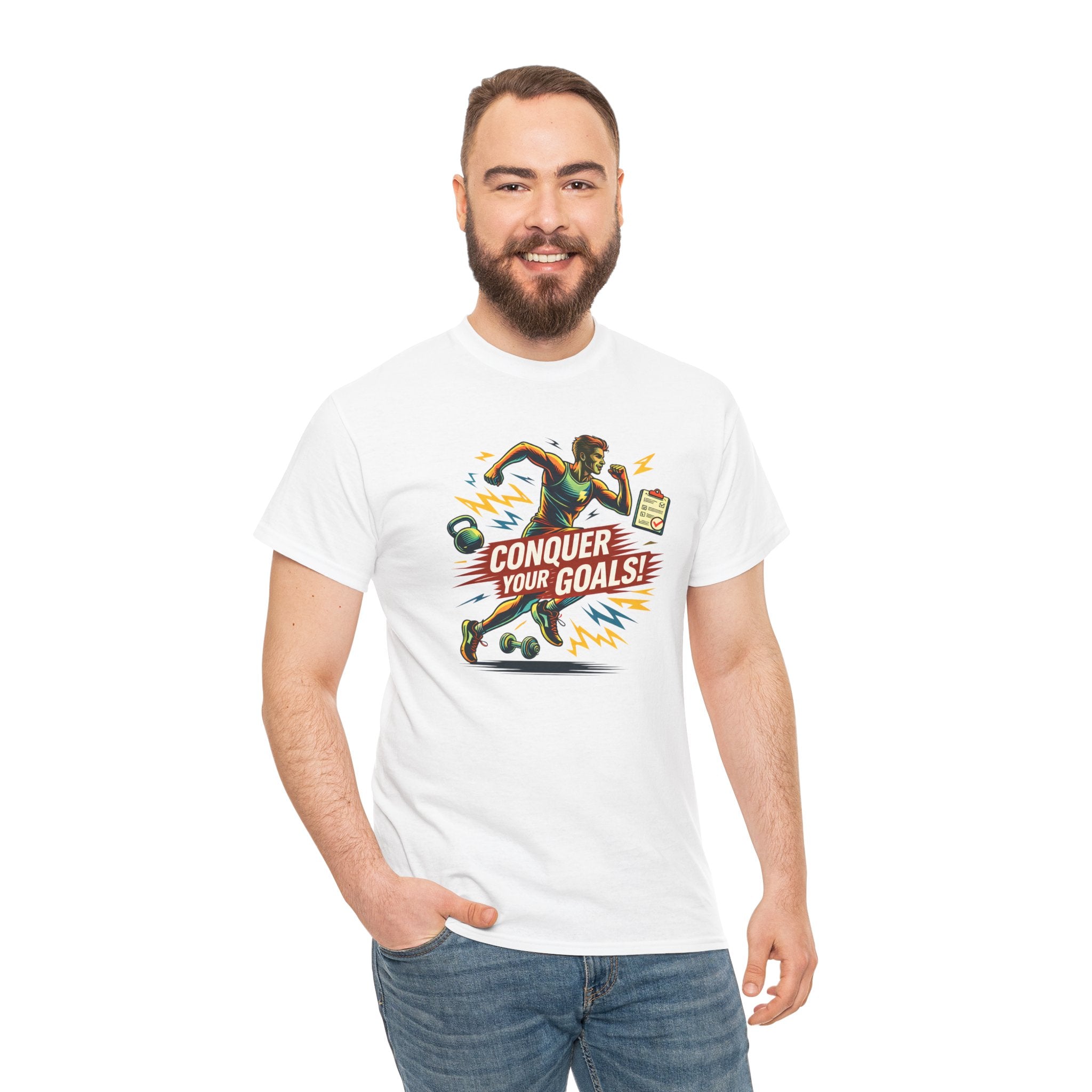 Conquer Your Goals! Athletic Motivational Tee