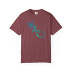 Tribal Lizard Graphic Tee — Blue Green Gecko T-Shirt
