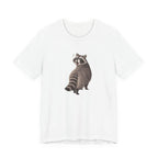 a funny graphic of a raccoon walking away looking over shoulder with a wide eyed surprised look