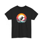 Football Soccer Silhouette Tee — Retro Sunset Soccer T-Shirt