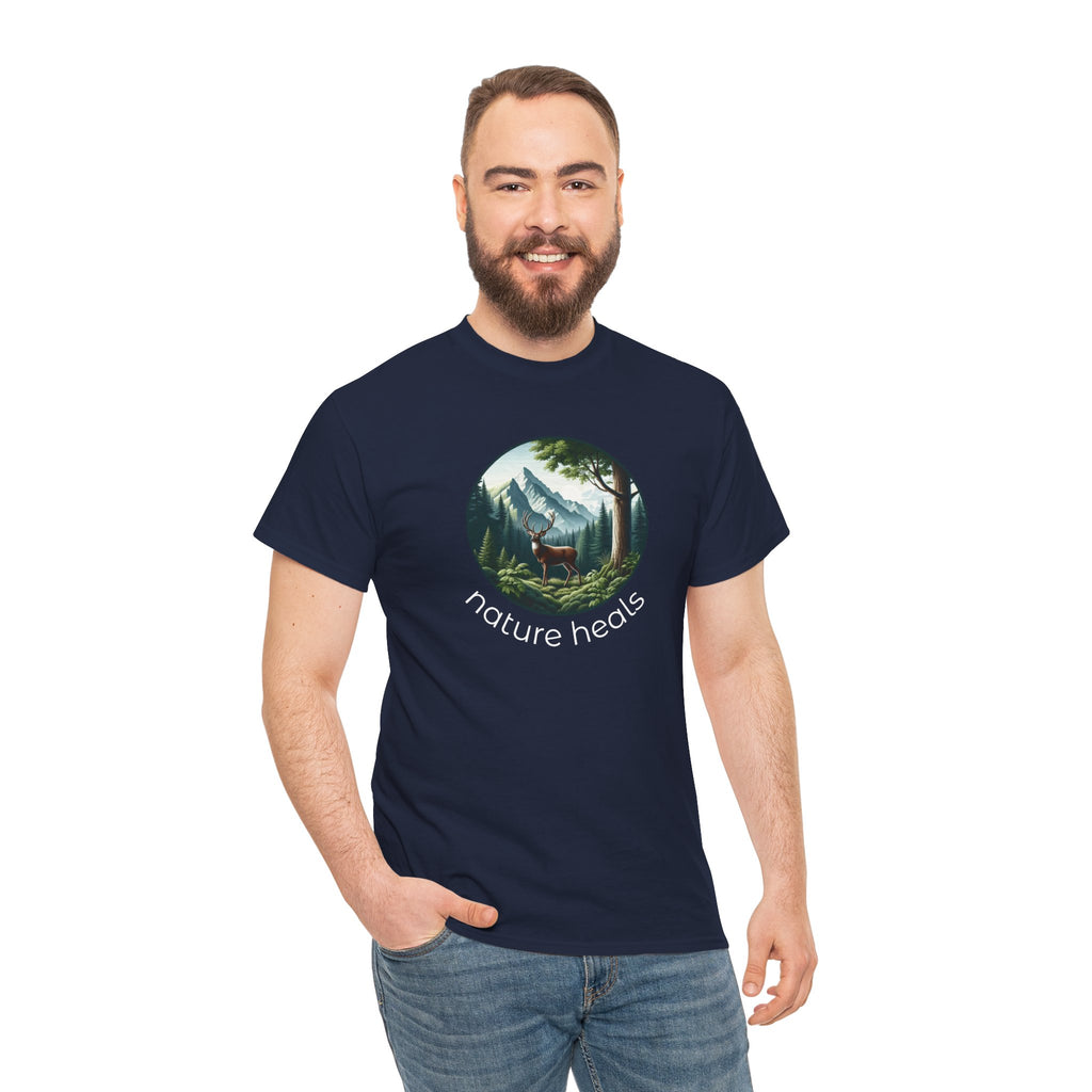 Nature Heals T-Shirt — Scenic Mountain Forest Graphic Tee