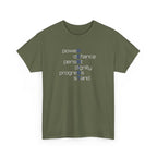 Resist T‑Shirt — 'power defiance persist dignity progress stand' Minimalist Protest Tee