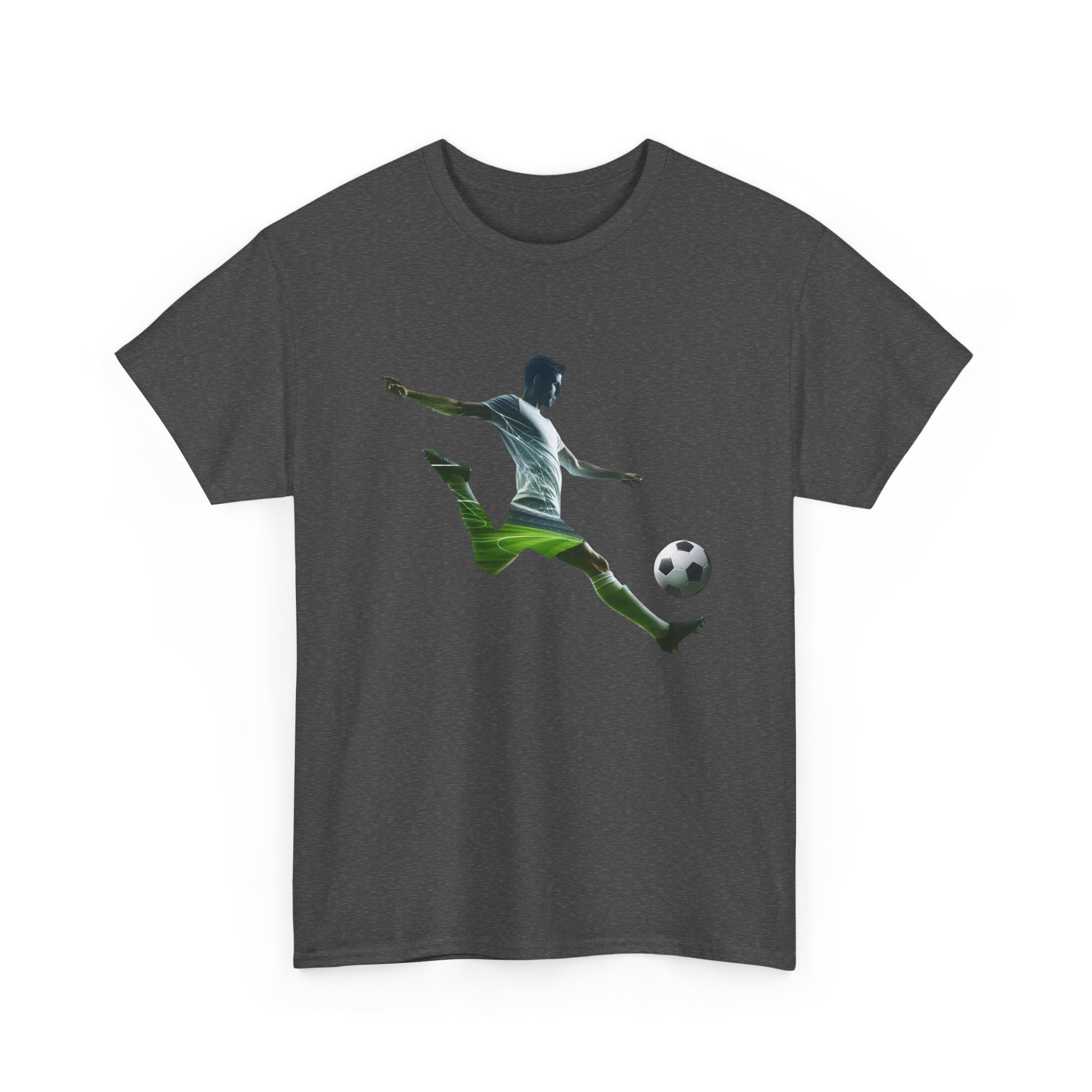 Soccer Player Silhouette Tee - Football Kick Graphic T-Shirt