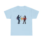 Music Lovers T‑Shirt – Guitarist & Singer Silhouette with Colorful Soundwave