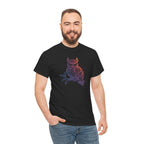 Owl Sketch Tee – Delicate Floral Line Art Graphic T-Shirt