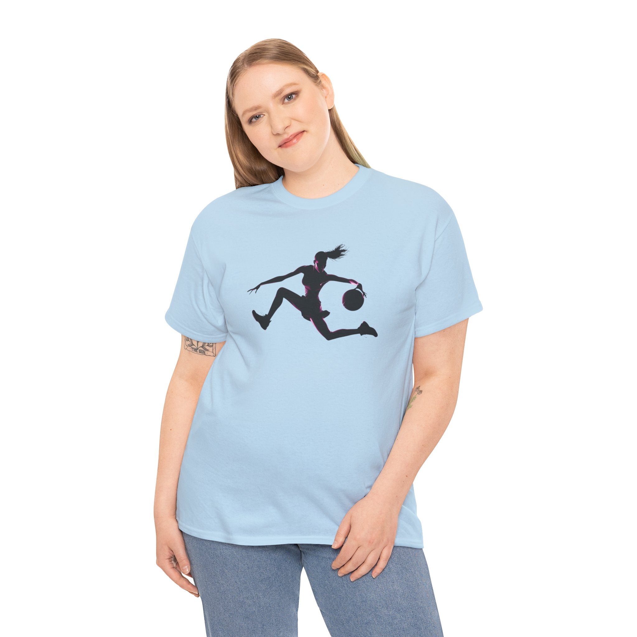 Basketball Player Silhouette T-Shirt — Dynamic Graphic Tee for Basketball Fans