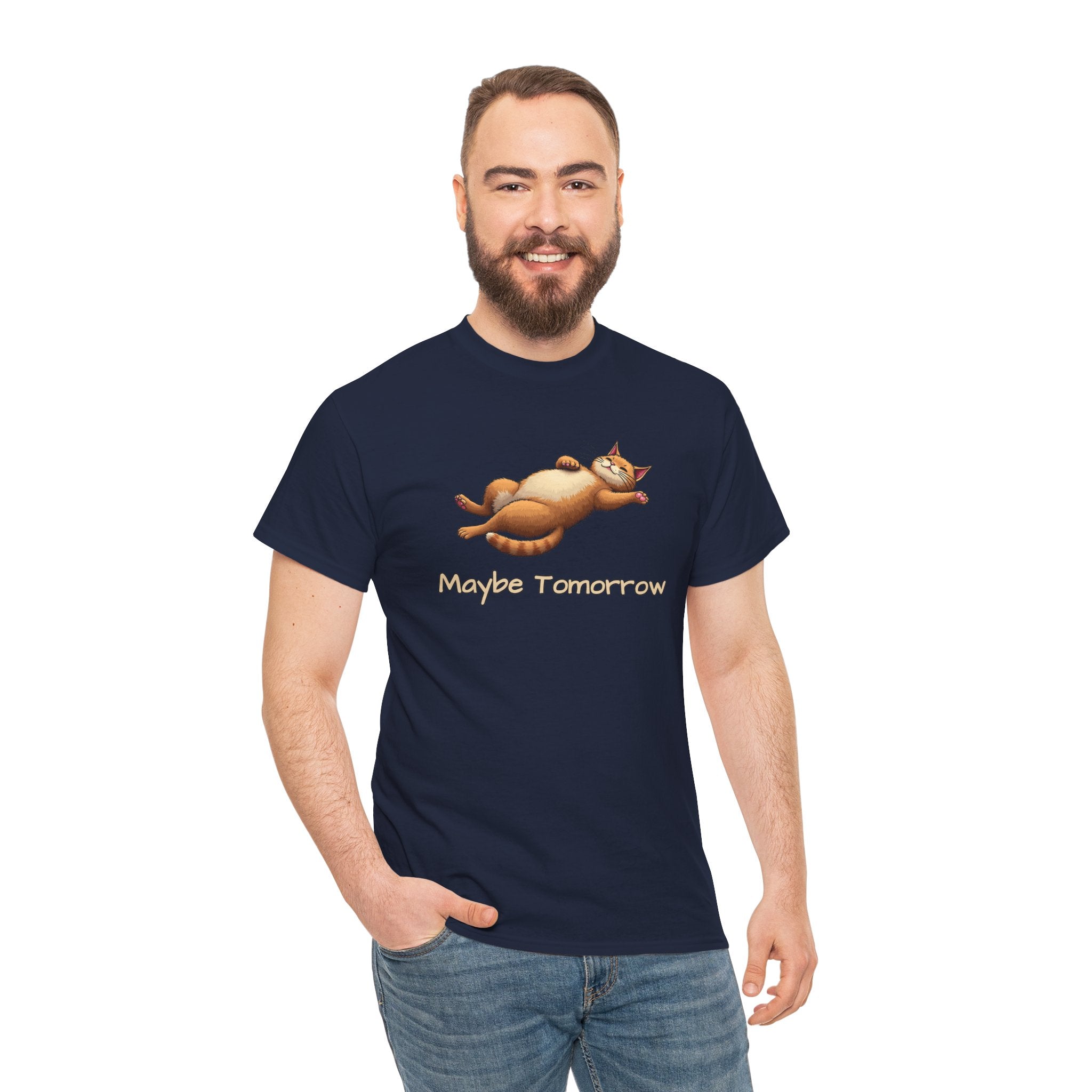 Maybe Tomorrow Cat T-Shirt — Lazy Cat Funny Graphic Tee