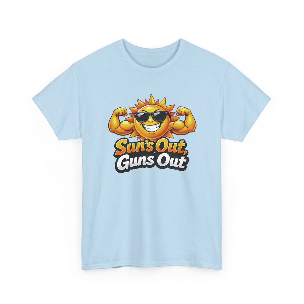 Suns Out Guns Out Funny Gym Workout T‑Shirt