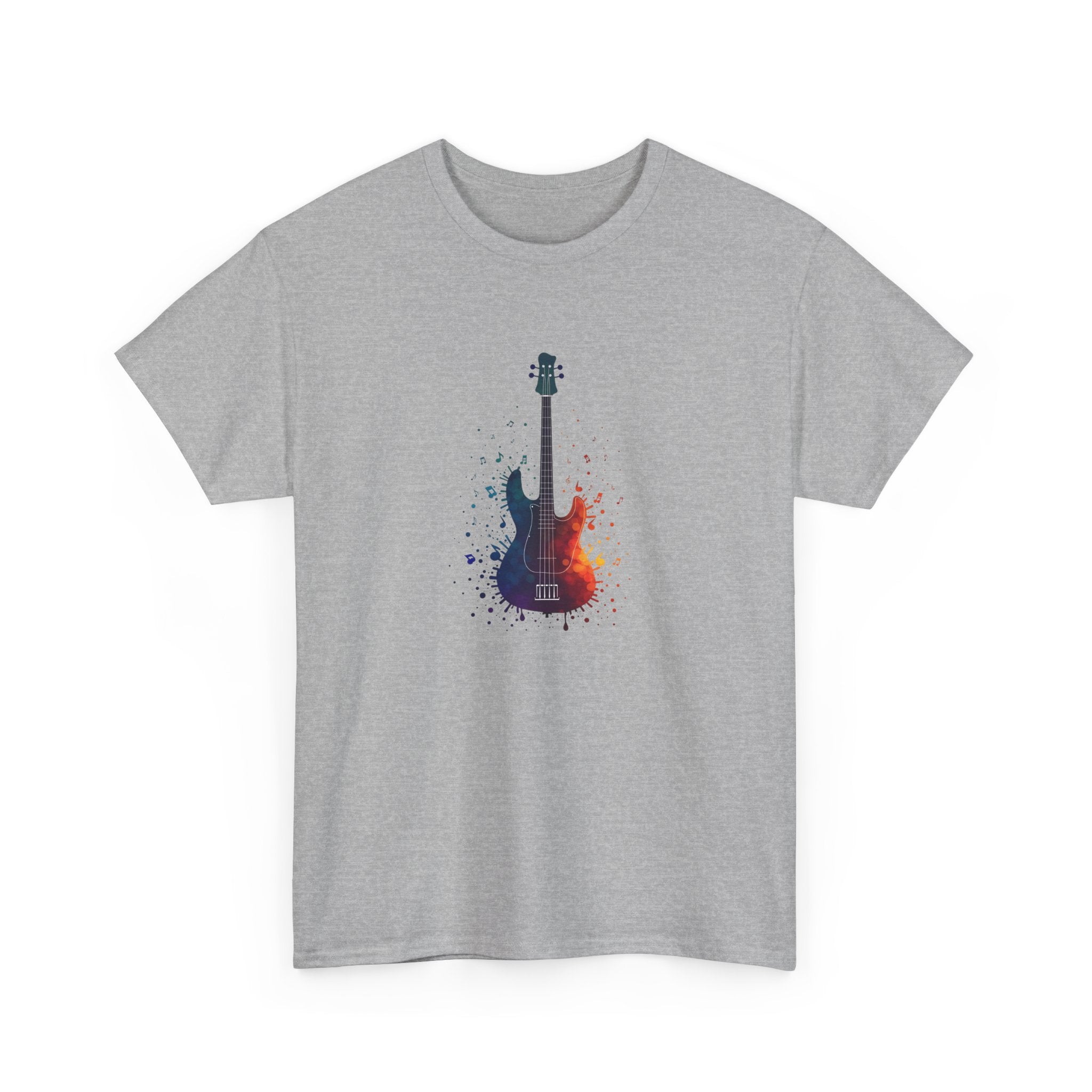 Guitar Splash T‑Shirt — Watercolor Electric Bass Guitar Music Tee