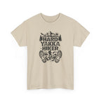 Hard Yakka Hiker T-Shirt — Outdoor Hiking Tee with Mountain Bootprint Design